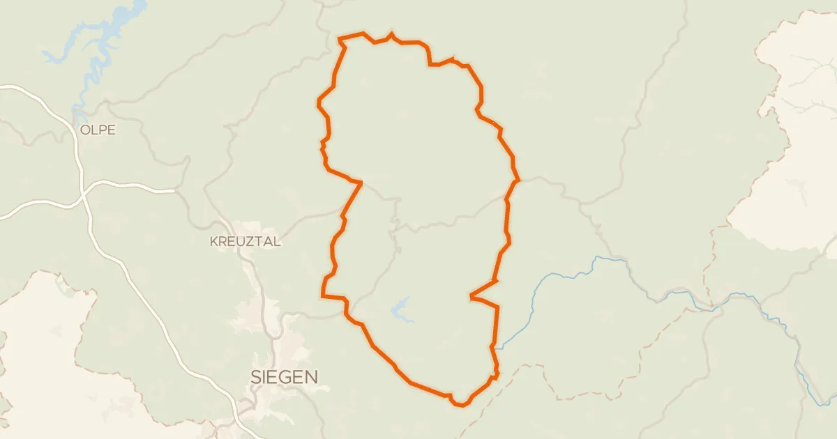 Kaart van de fietsroute Rondje Schloss Adolfsburg en Rhein-Weser-Turm