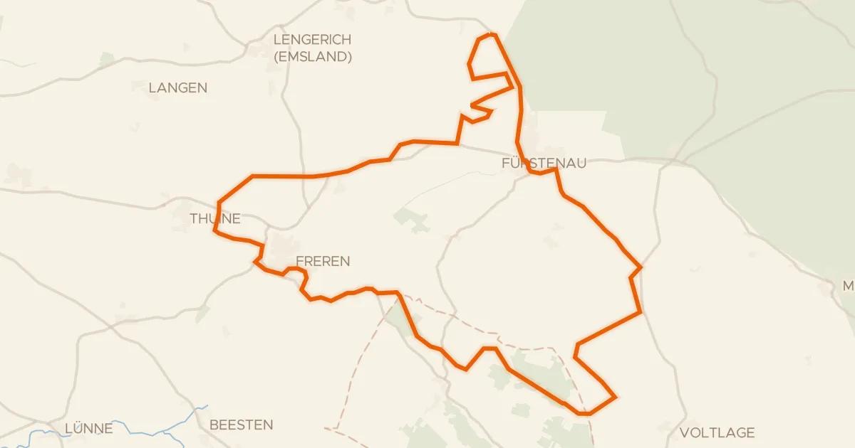 Kaart van de fietsroute Rondje Swatte Poele en Finkenfeld