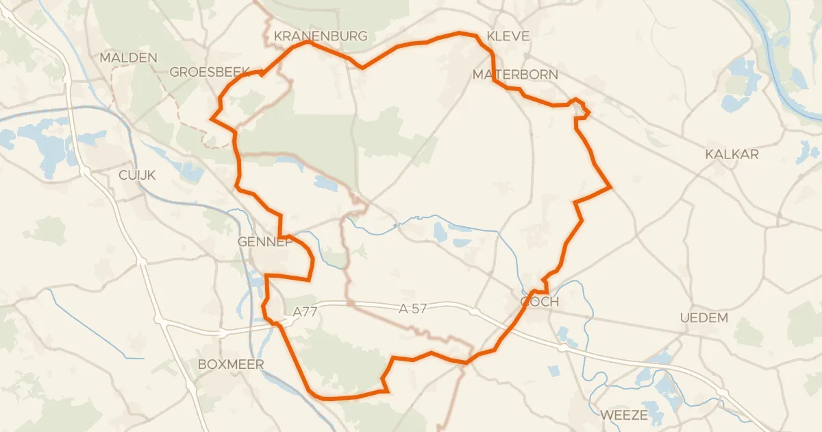 Kaart van de fietsroute Rondje Bleijenbeek en Sint-Jansberg