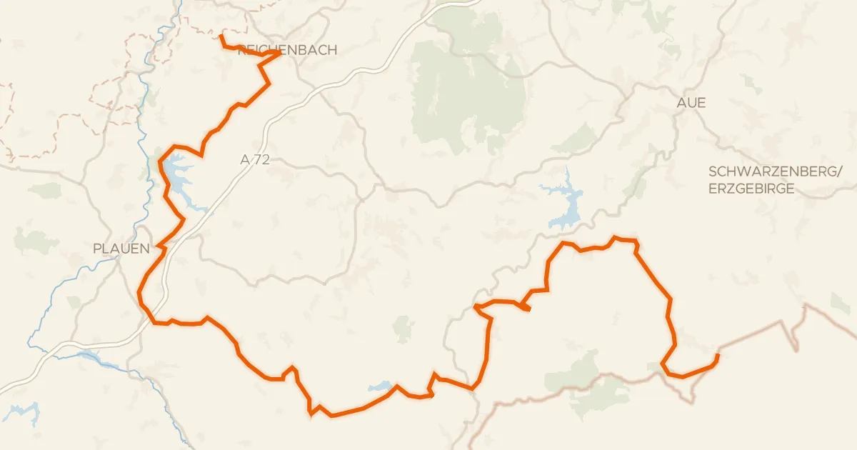 Kaart van de fietsroute Euregio-Egrensis-Radfernweg [DE-SN (Sachsen)]