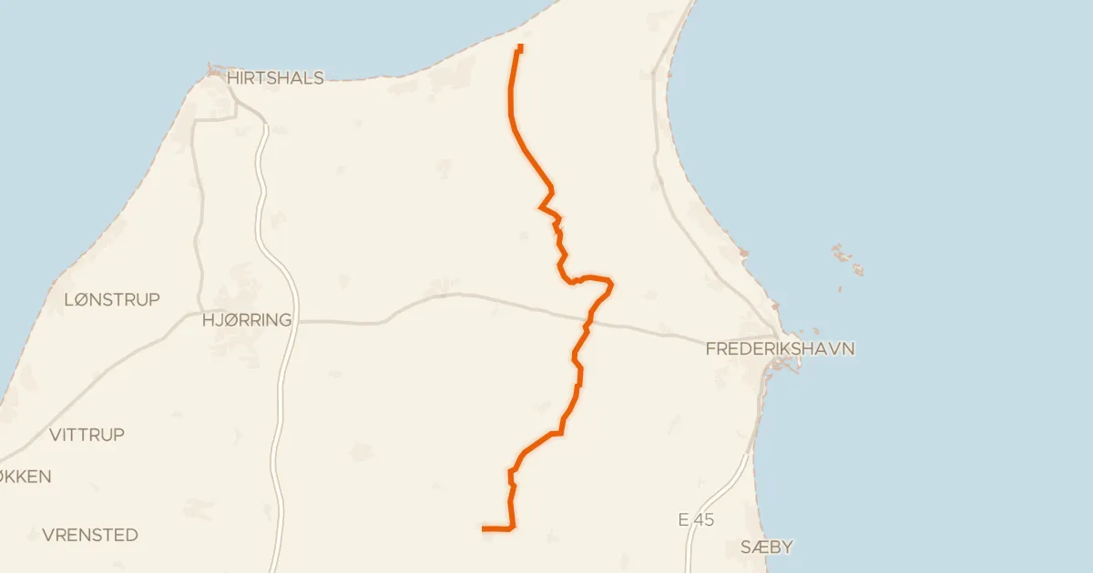 Kaart van de fietsroute Tannisbugtruten