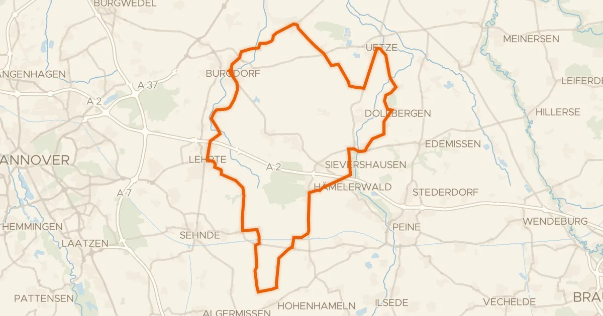 Kaart van de fietsroute Langs de Fuhsetal en de Hämeler Wald und Sohrwiesen