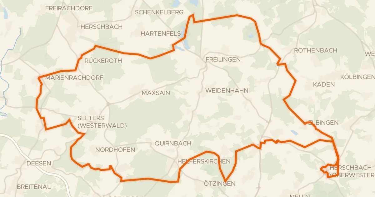 Kaart van de fietsroute Rondje Dreifelder Weiher en Wölferlinger Weiher