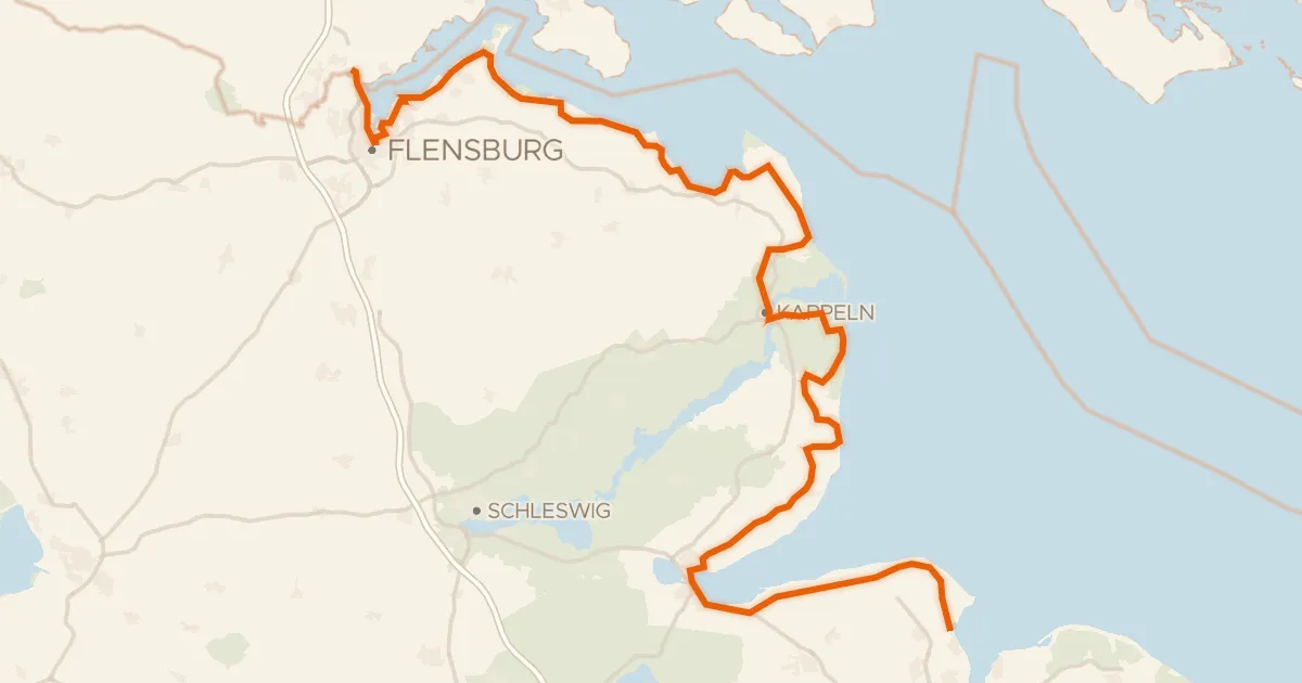 Map of the cycling route EV10 Ostseeküsten-Radweg - Abschnitt Deutschland SH-Nordost