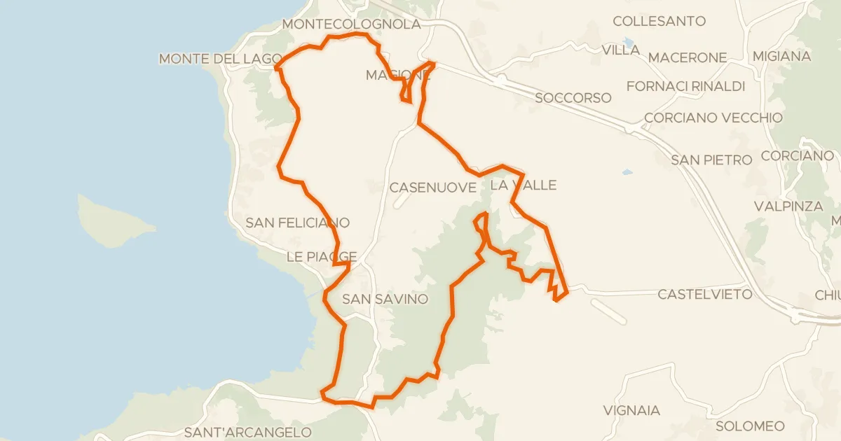 Kaart van de fietsroute I sette Monti