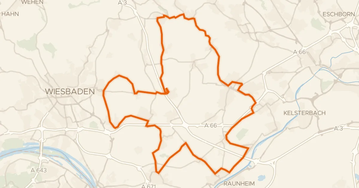 Kaart van de fietsroute Rondje Schloss Massenheim en Burgruine Eppstein
