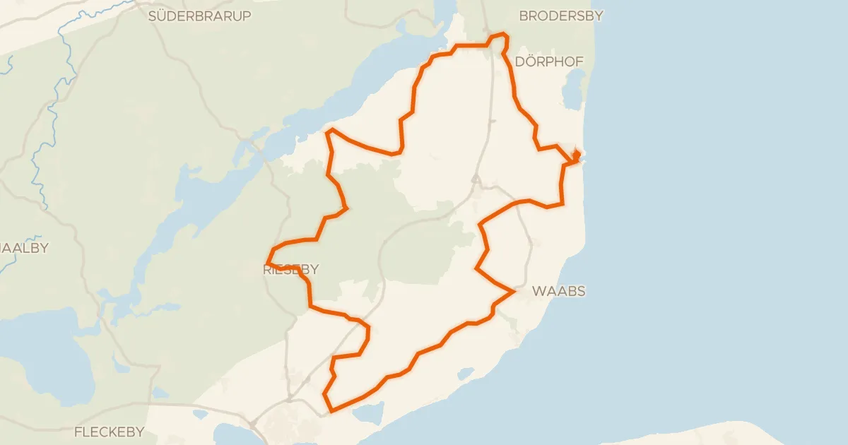 Map of the cycling route Rondje Gut Ludwigsburg en Schlei
