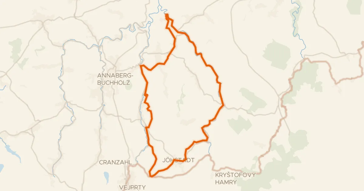 Map of the cycling route Annaberger Landring