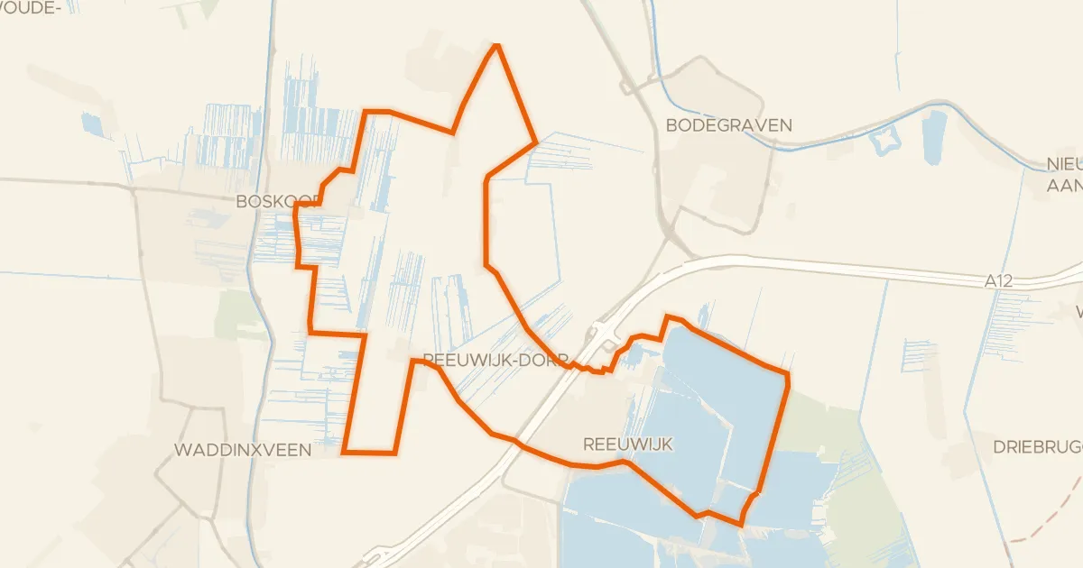 Kaart van de fietsroute Veenweideroute