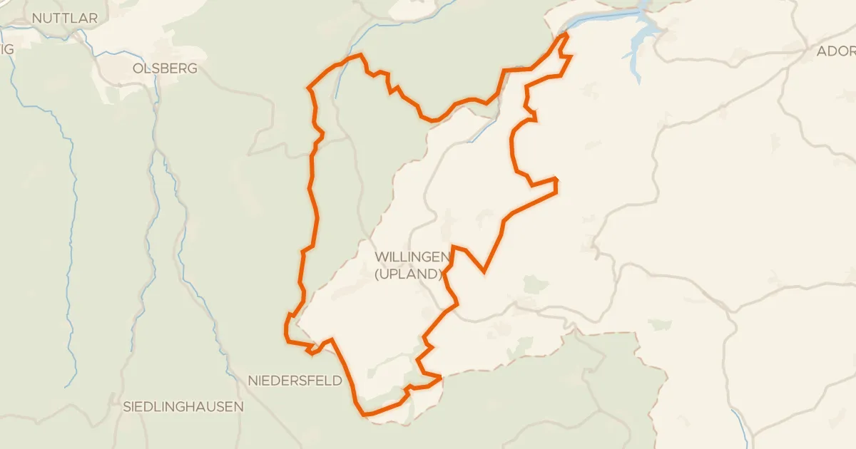 Map of the cycling route Rondje Diemelsee en Jägers Weinberg