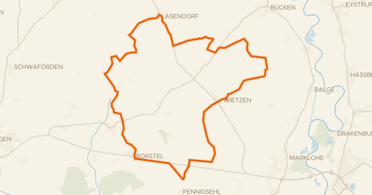 Map of the cycling route Rondje Geesthang Nordholz en Siede