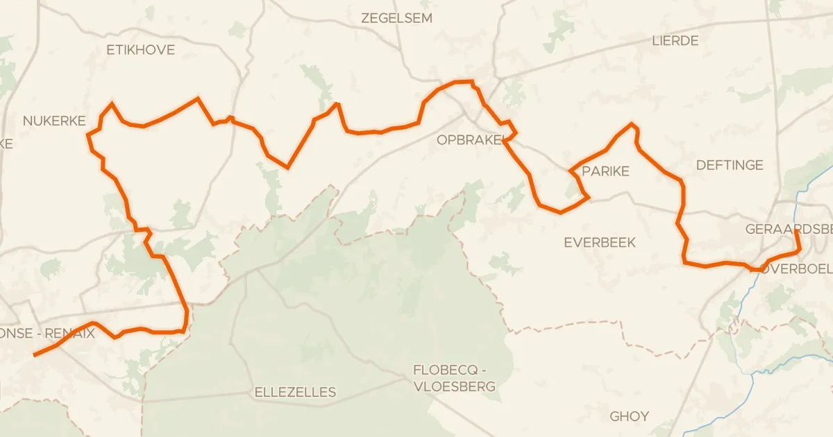 Kaart van de fietsroute Heuvelroute - 04 - Ronse - Geraardsbergen