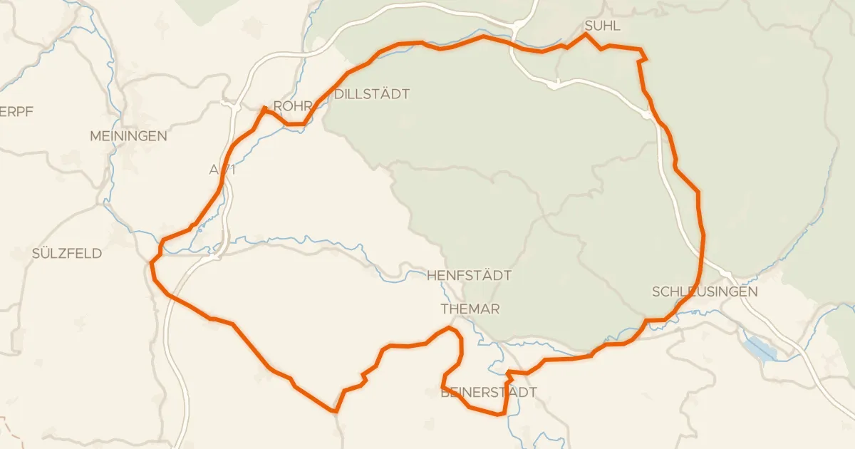 Kaart van de fietsroute Rondje Schloss Bertholdsburg en Windmühle