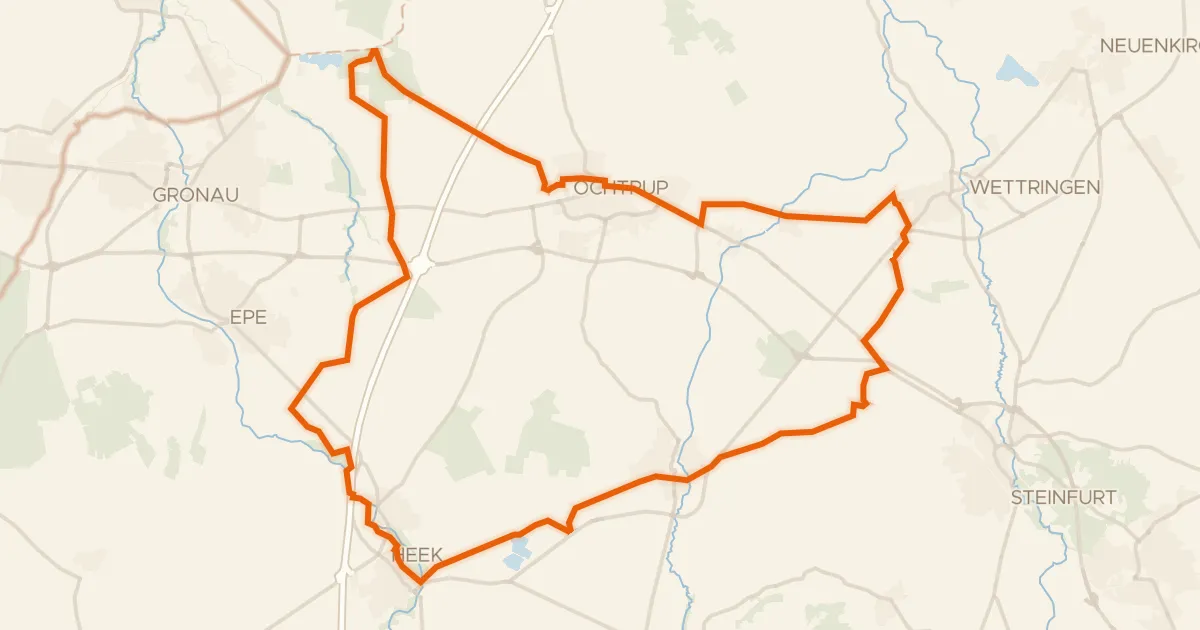 Kaart van de fietsroute Rondje Gildehauser Venn en Tütenvenn