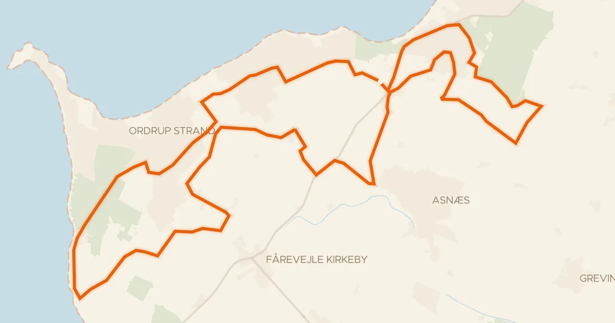 Kaart van de fietsroute Bjergruten