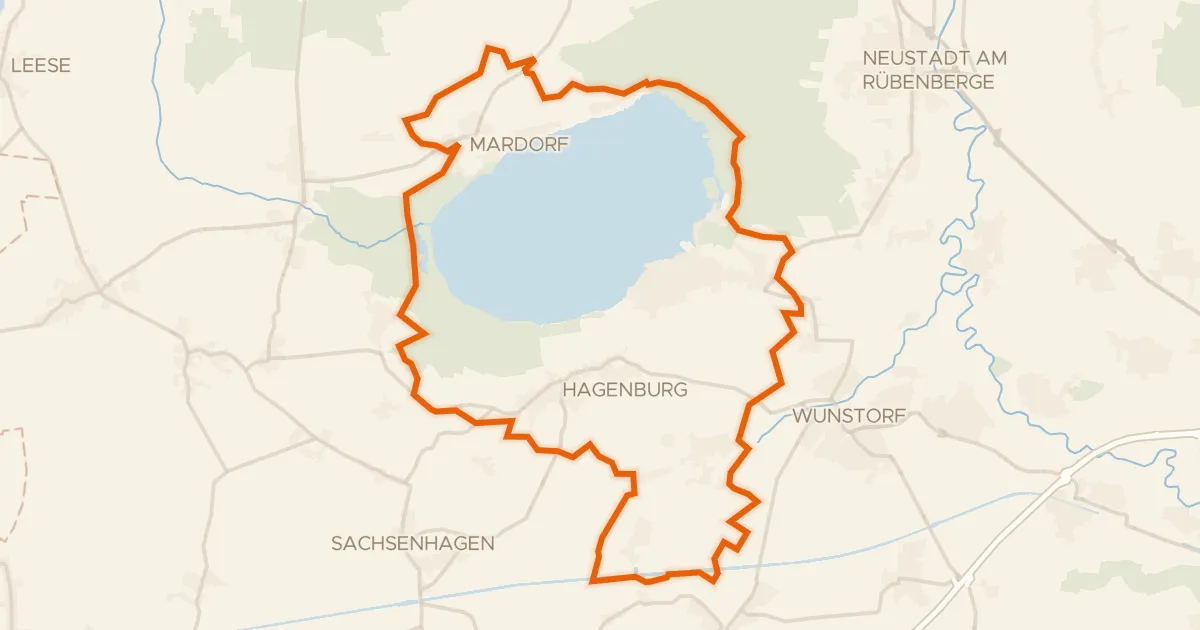 Map of the cycling route Rondje Steinhuder Meer en Totes Moor