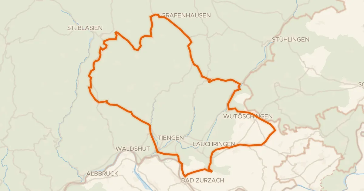 Map of the cycling route Rondje Ruine Weißenburg en Regionaler Naturpark Schaffhausen