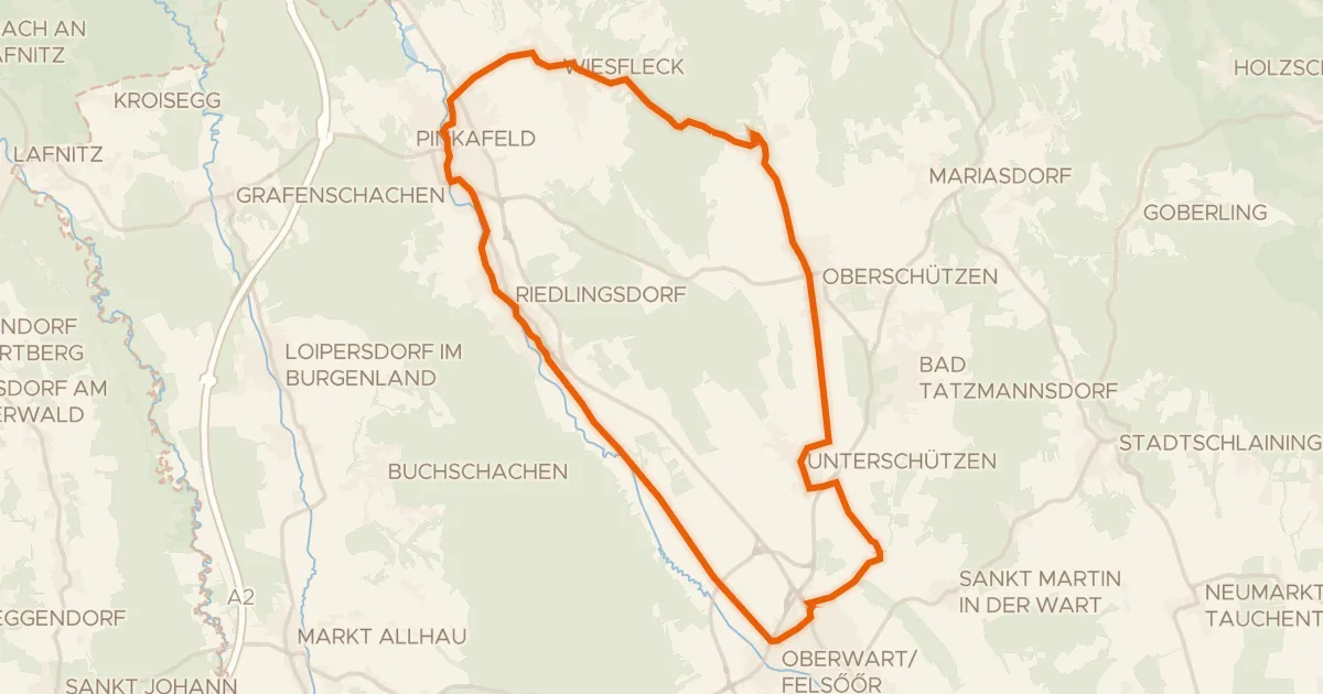 Kaart van de fietsroute Pinka-Radweg