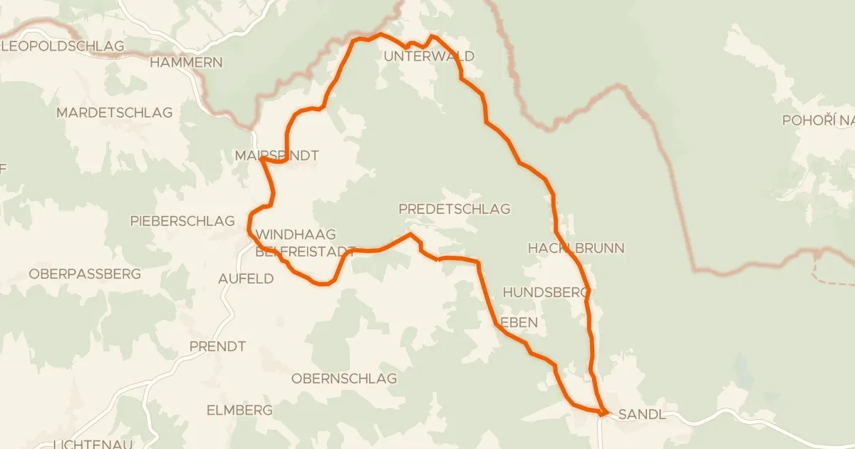 Map of the cycling route Radrunde Viehberg-Maltsch