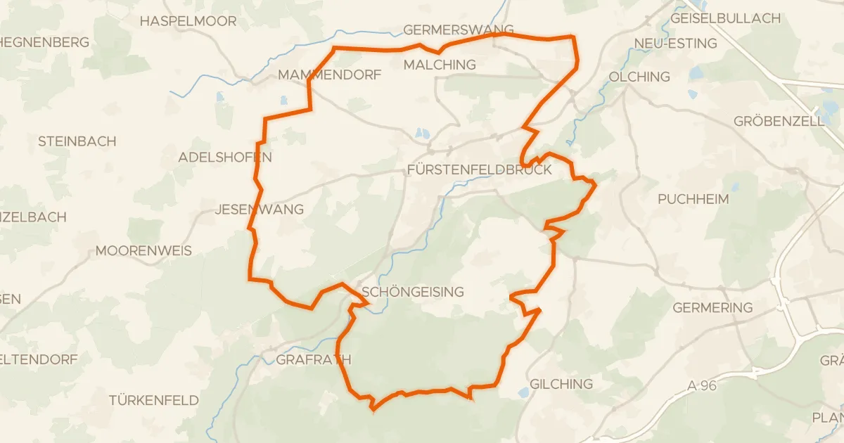 Map of the cycling route Rondje Görbelmoos en Wildmoos