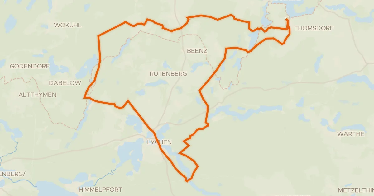 Map of the cycling route Rondje Sandugkensee en Krüselinsee und Mechowseen