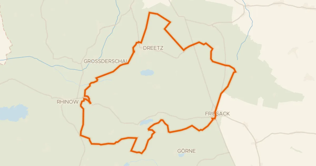 Map of the cycling route Rondje Westhavelland en Rhinkanal
