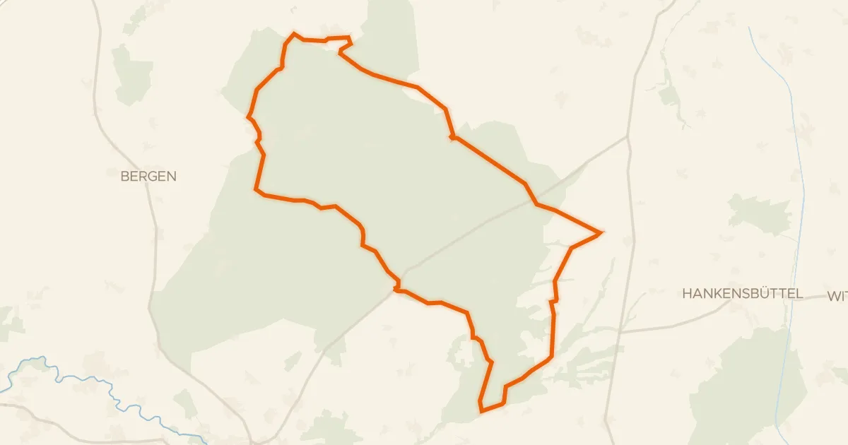 Map of the cycling route Rondje Lutter en Lünsholz