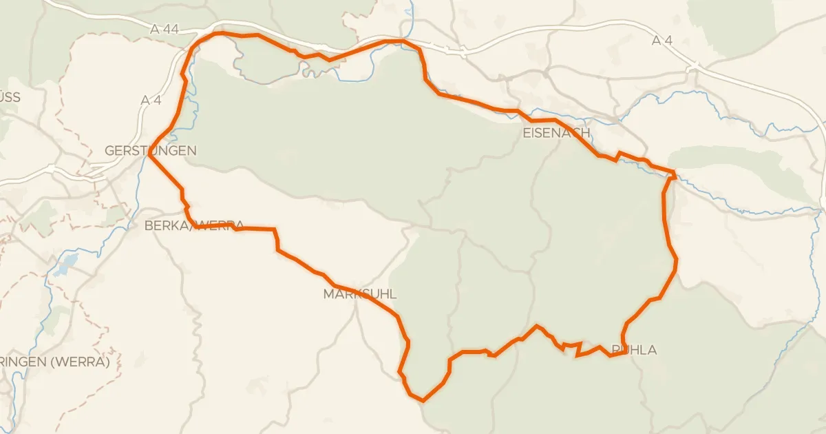 Map of the cycling route Rondje Schloss Gerstungen en Burg Wittgenstein