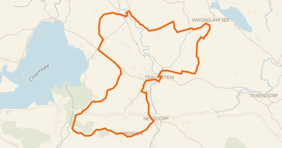 Kaart van de fietsroute Rondje Mündung der Tiroler Achen en Weiße Traun