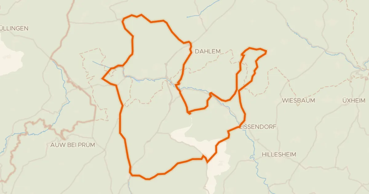 Kaart van de fietsroute Rondje Wolfweid en Krombachtal