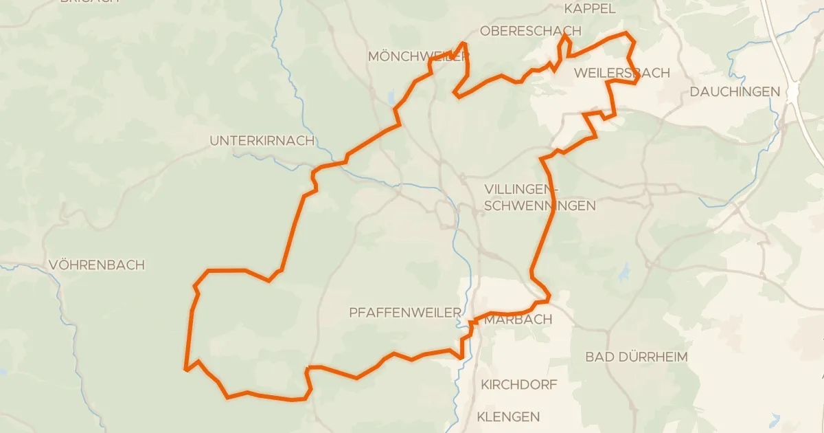 Map of the cycling route Rondje Germanswald en Brigach