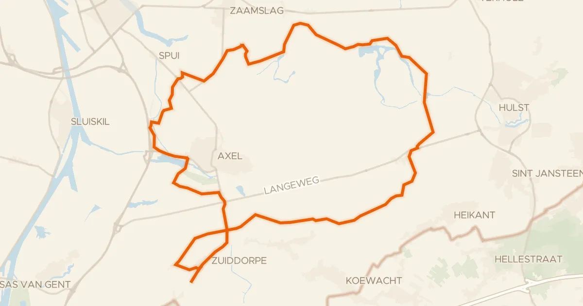 Kaart van de fietsroute Fortenroute