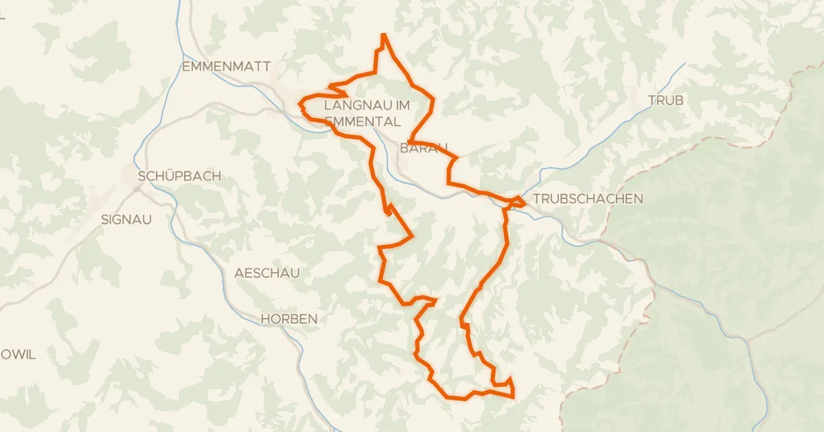 Kaart van de fietsroute Erlebnis Tour