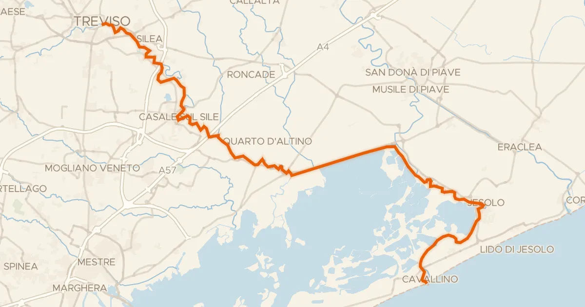 Kaart van de fietsroute Il GiraSile