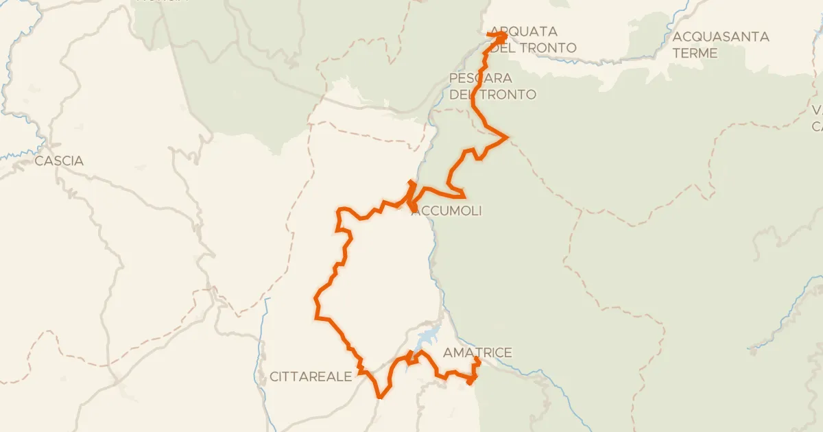 Map of the cycling route ABT Tappa 16: Arquata del Tronto - Amatrice