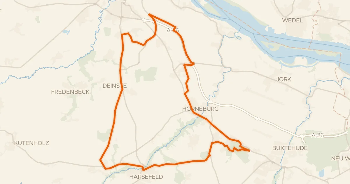 Kaart van de fietsroute Rondje Neuklosterholz en Frankenmoor