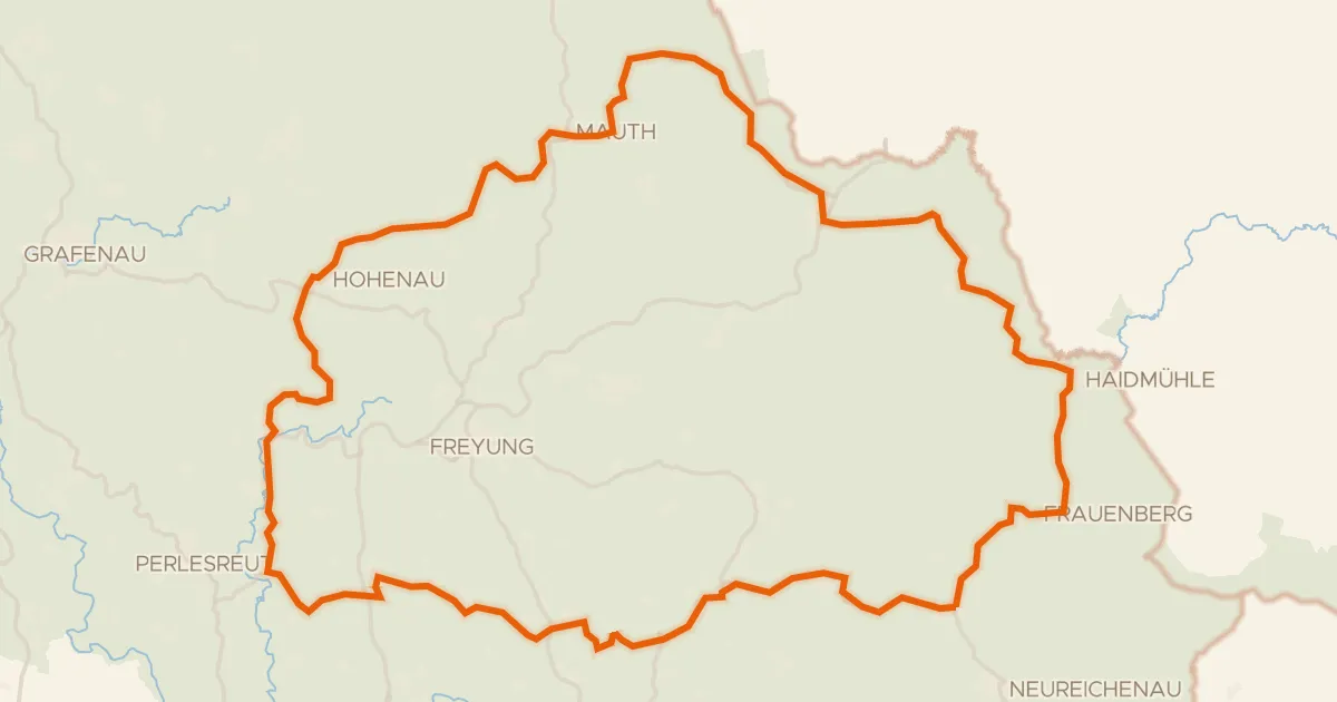 Kaart van de fietsroute Rondje Haidfilz en Wolfsteiner Ohe