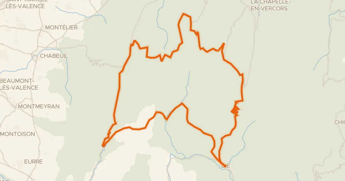 Kaart van de fietsroute Le Tour d'Ambel