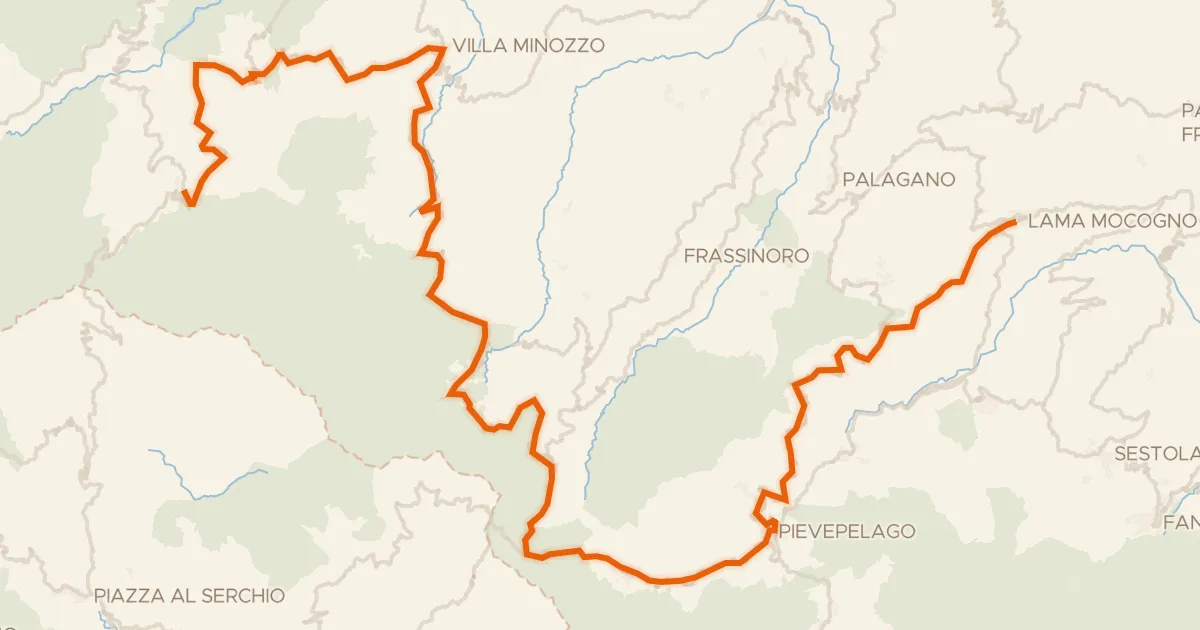 Kaart van de fietsroute ABT Tappa 7: Ventasso (Ligonchio) - Lama Mocogno