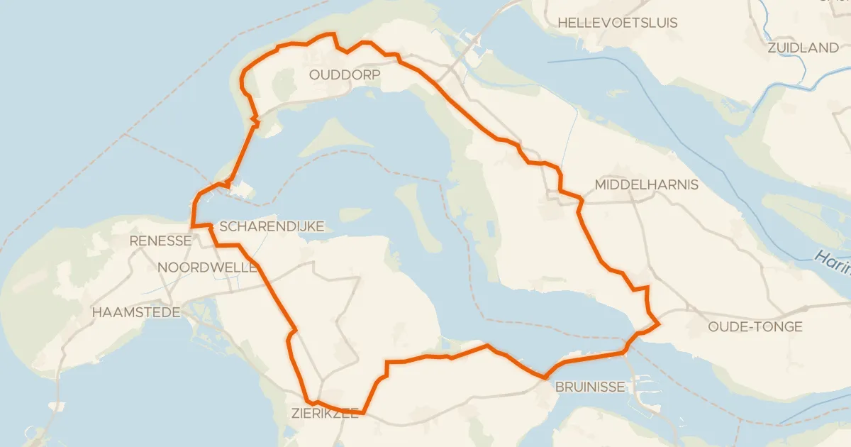 Map of the cycling route Rondje De Lelie en Kwade Hoek