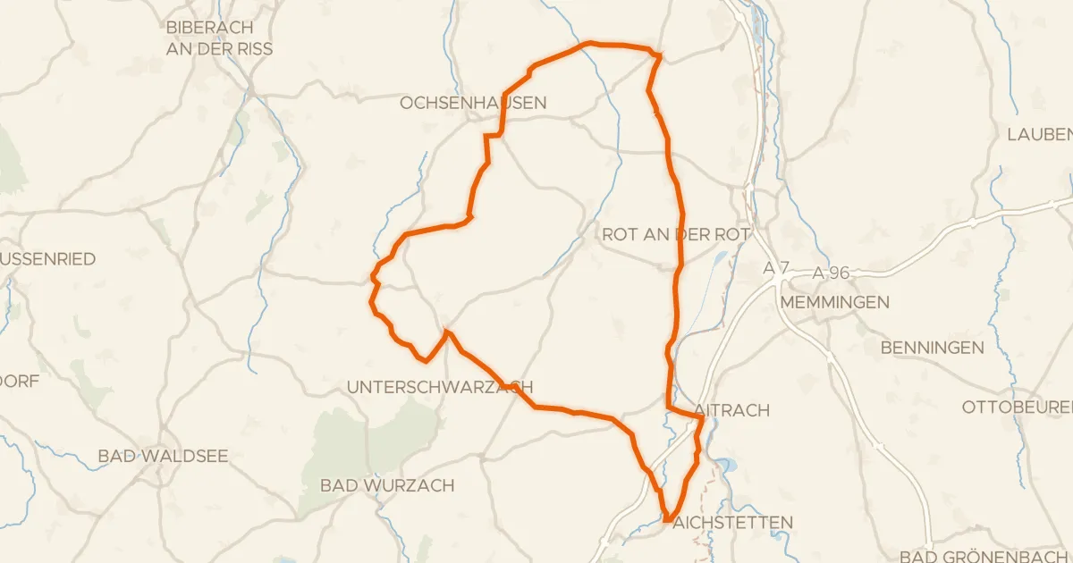 Map of the cycling route Rondje Burgruine Marstetten en Iller