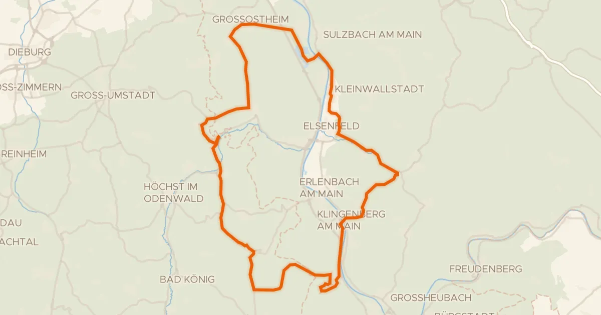 Kaart van de fietsroute Rondje Clingenburg en Bruchwiesen von Dorndiel