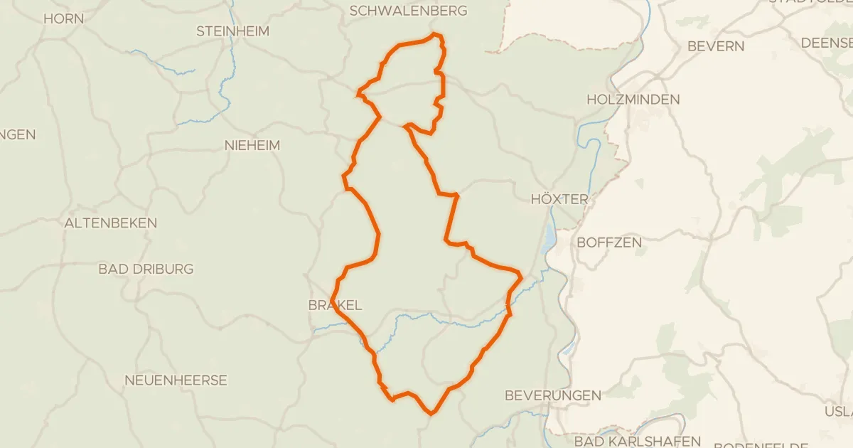 Map of the cycling route Rondje Oldenburg en Schwalenberger Wald