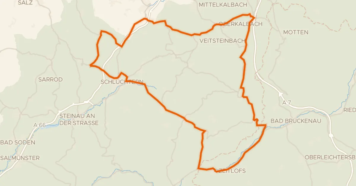 Kaart van de fietsroute Rondje Schachblumenwiesen bei Zeitlofs en Fürstenhof