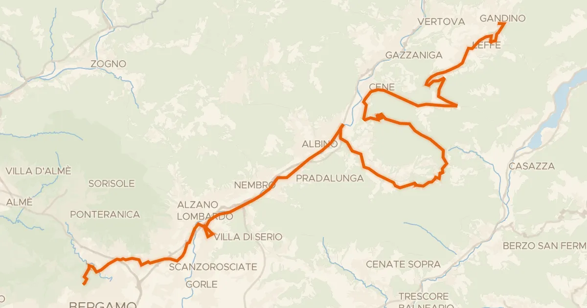 Kaart van de fietsroute Alta Via delle Grazie - Tappa 8