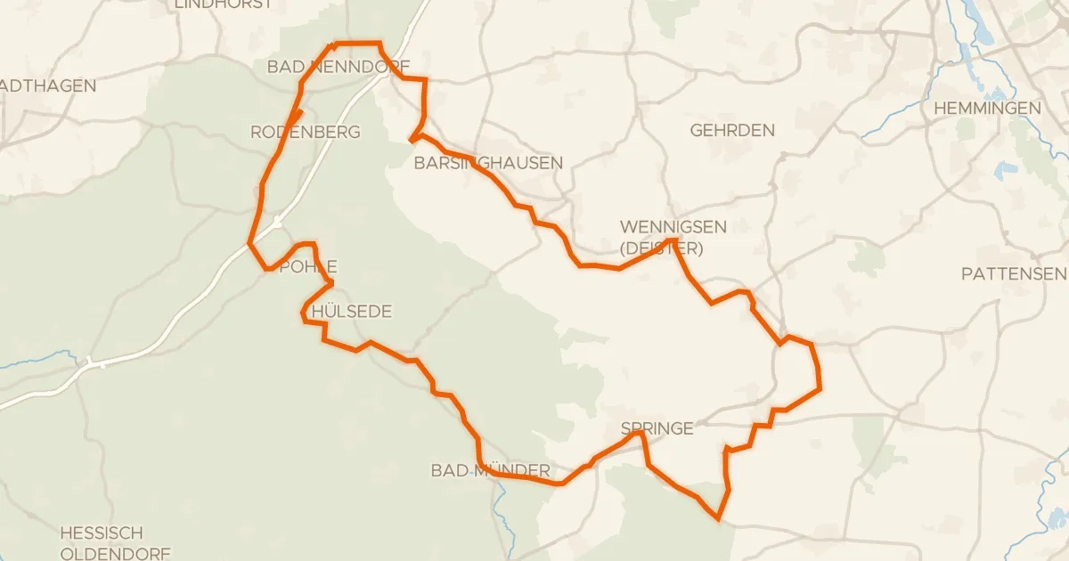 Kaart van de fietsroute Deisterkreisel