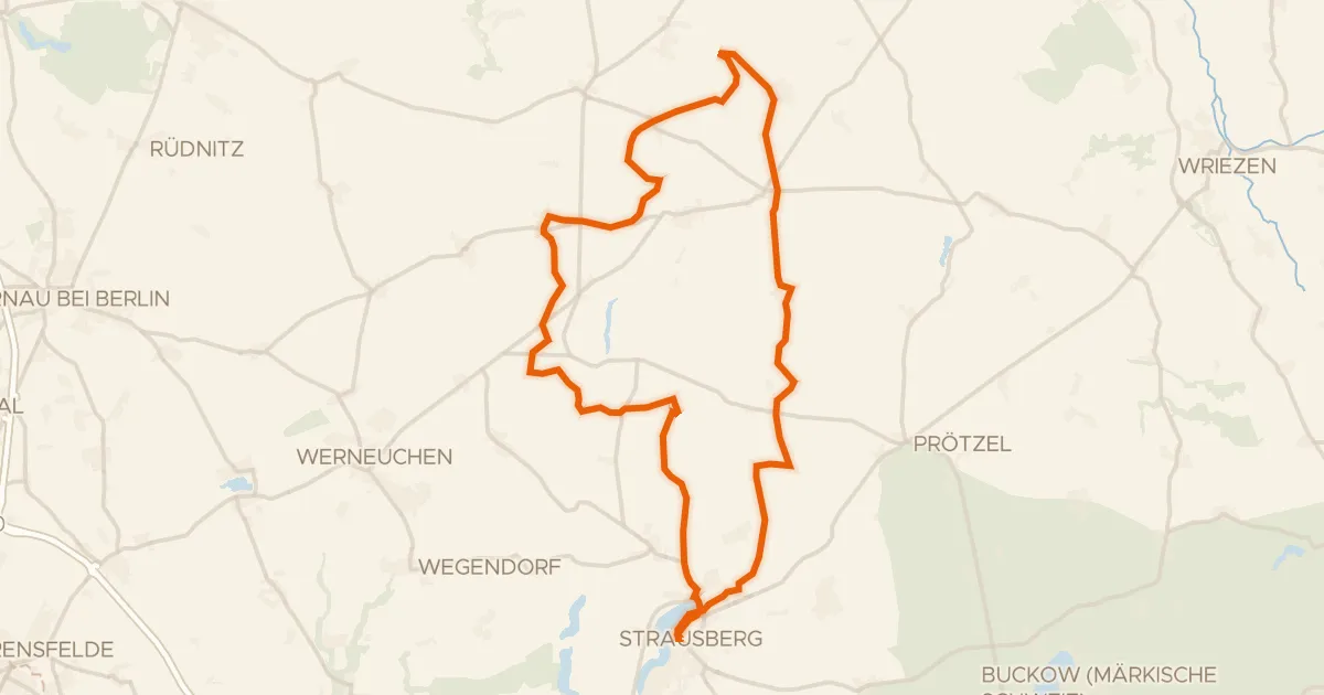 Map of the cycling route Rondje Straussee en Ihlandsee