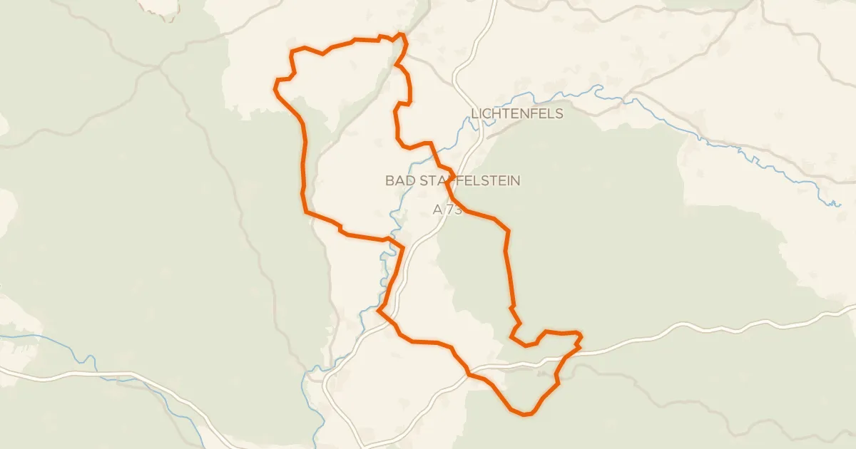 Kaart van de fietsroute Rondje Schloss Gleusdorf en Burglesauer Tal