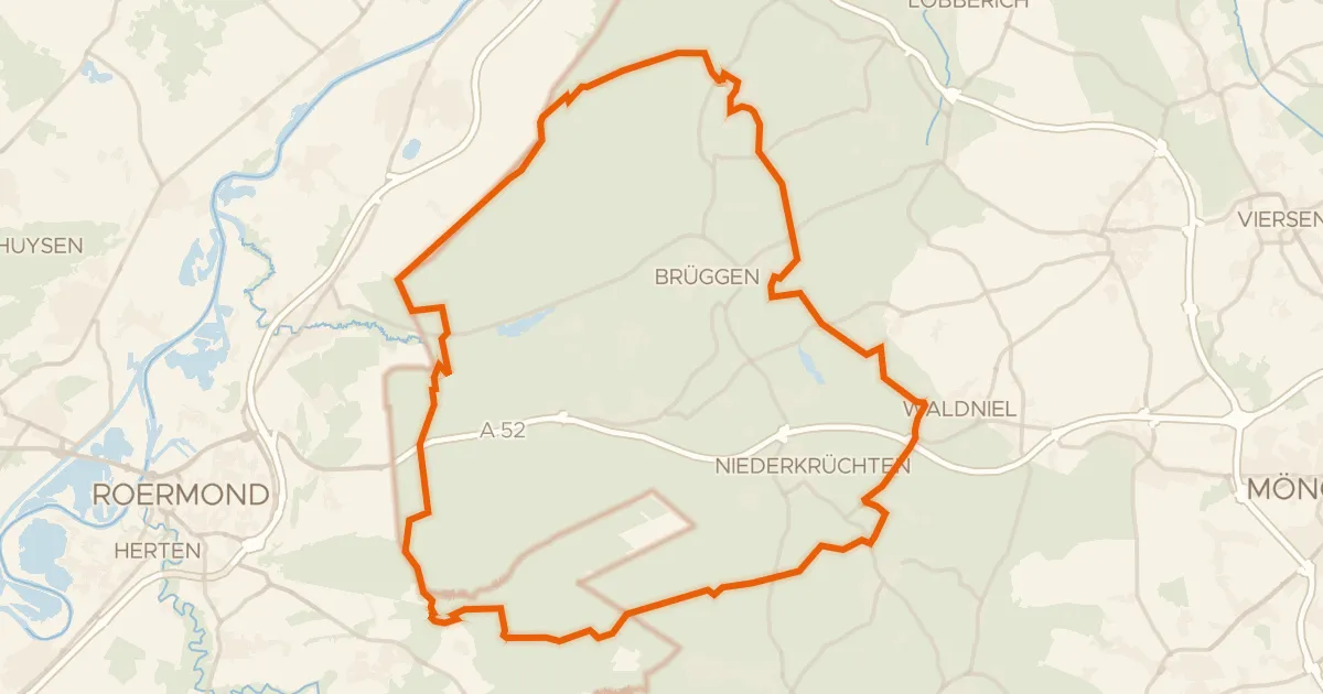 Map of the cycling route Rondje Brachter Mühle en Elmpter Schwalmbruch