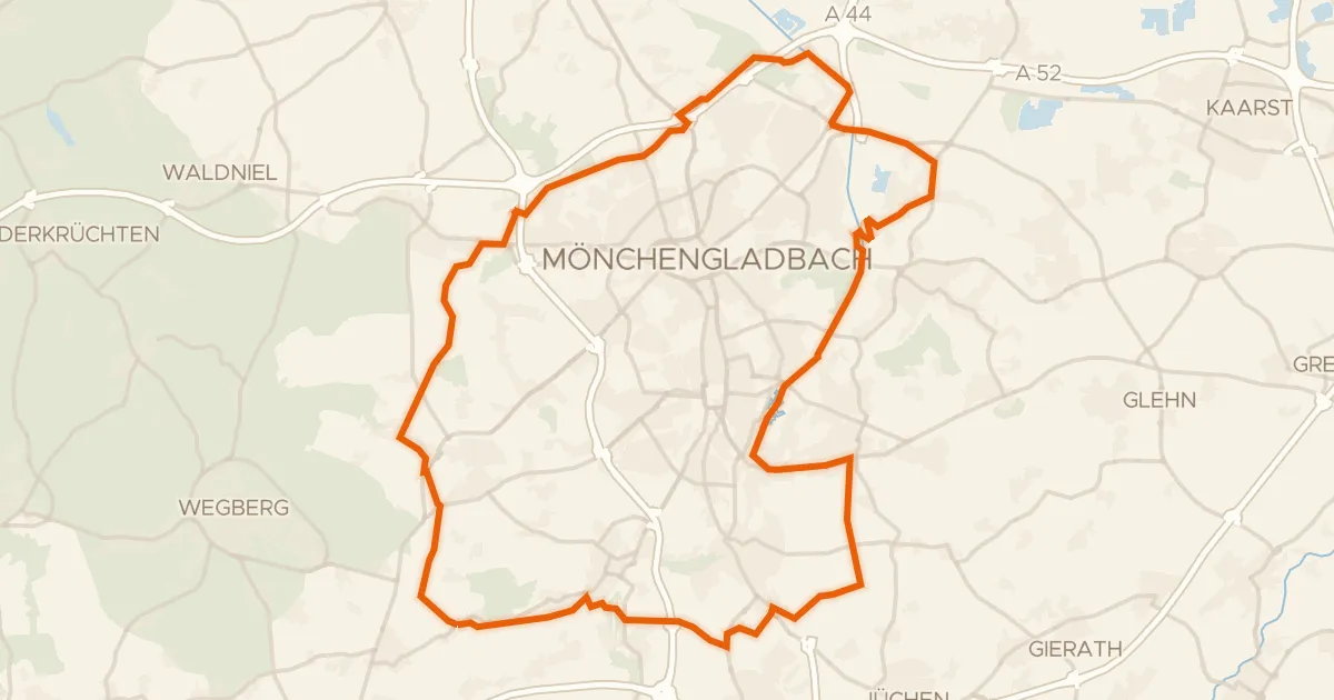 Map of the cycling route Rondje Schloss Rheydt en Niersbruch